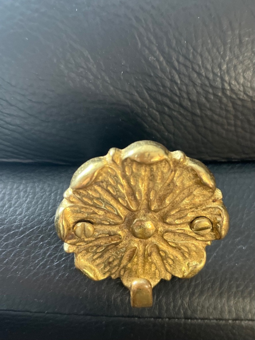 Single Hook Solid Brass Round Vintage